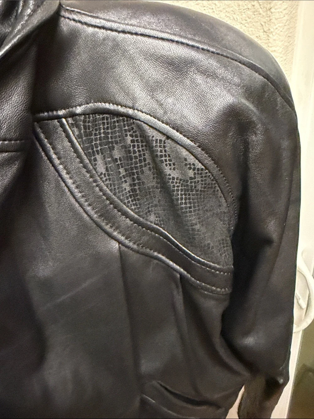 Vintage 80s Pelle Cuir Black Leather Jacket Batwing Avant-Garde M